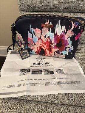 kate spade Navy Floral Crossbody with Pink, Red & Purple Blooms
